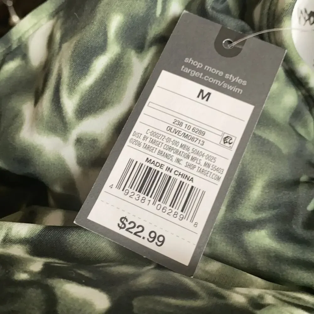 Mossimo Olive Tie Dye Bikini Top